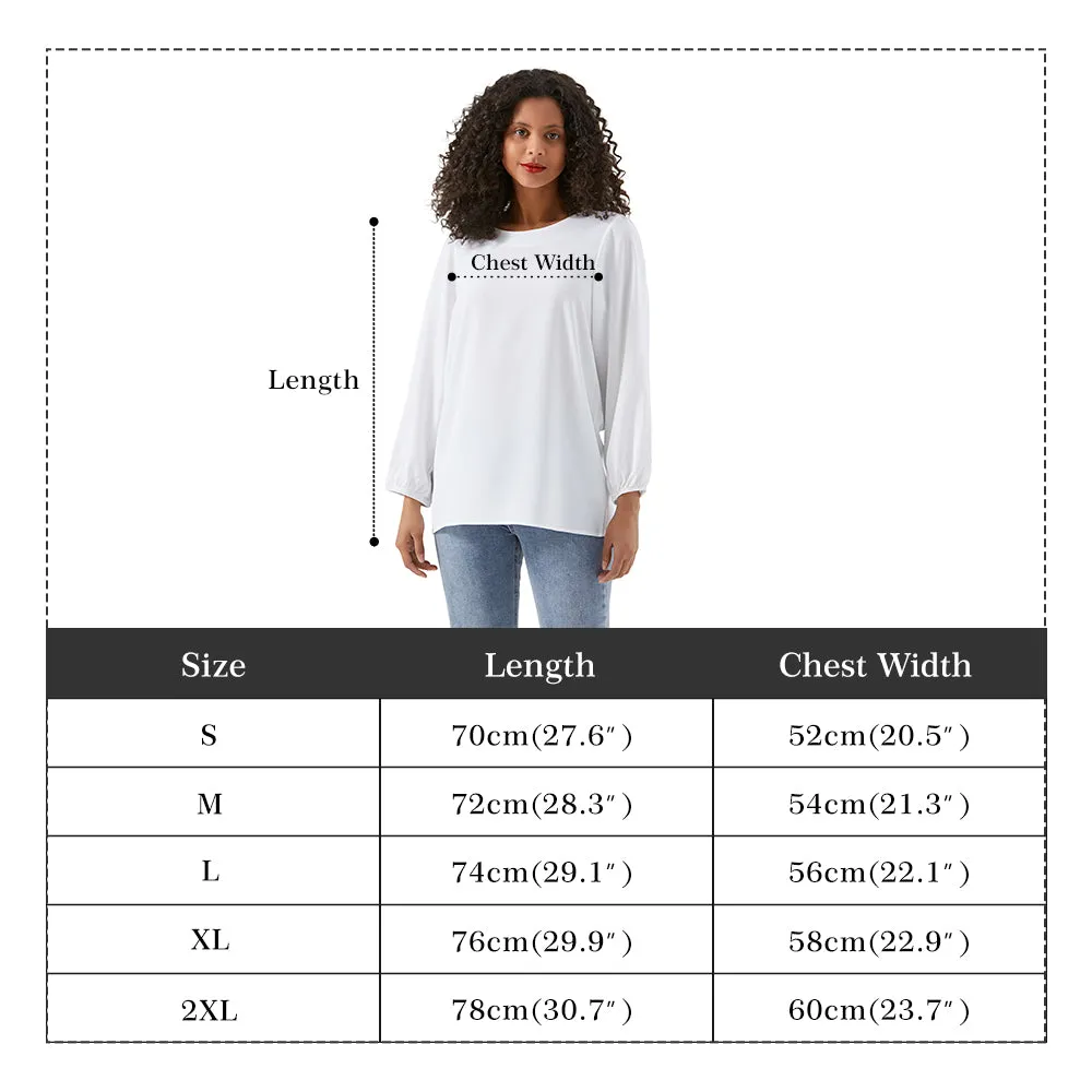 Aquarius Woman Zodiac Sign Long Sleeve Chiffon Blouse Inspired by Astrology and Horoscope