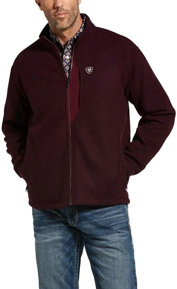 Ariat Men's Bowdrie Bonded Full Zip Front Jacket, Malbec Heather