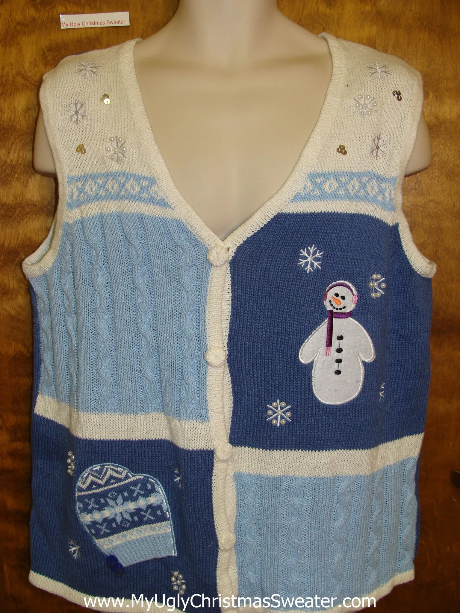 Baby Blue Corny Christmas Sweater Vest