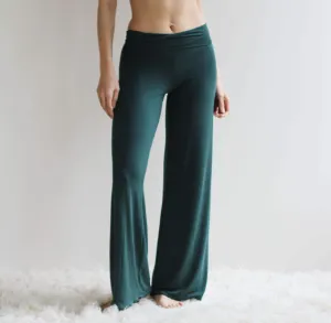 bamboo foldover lounge pants with a wide leg