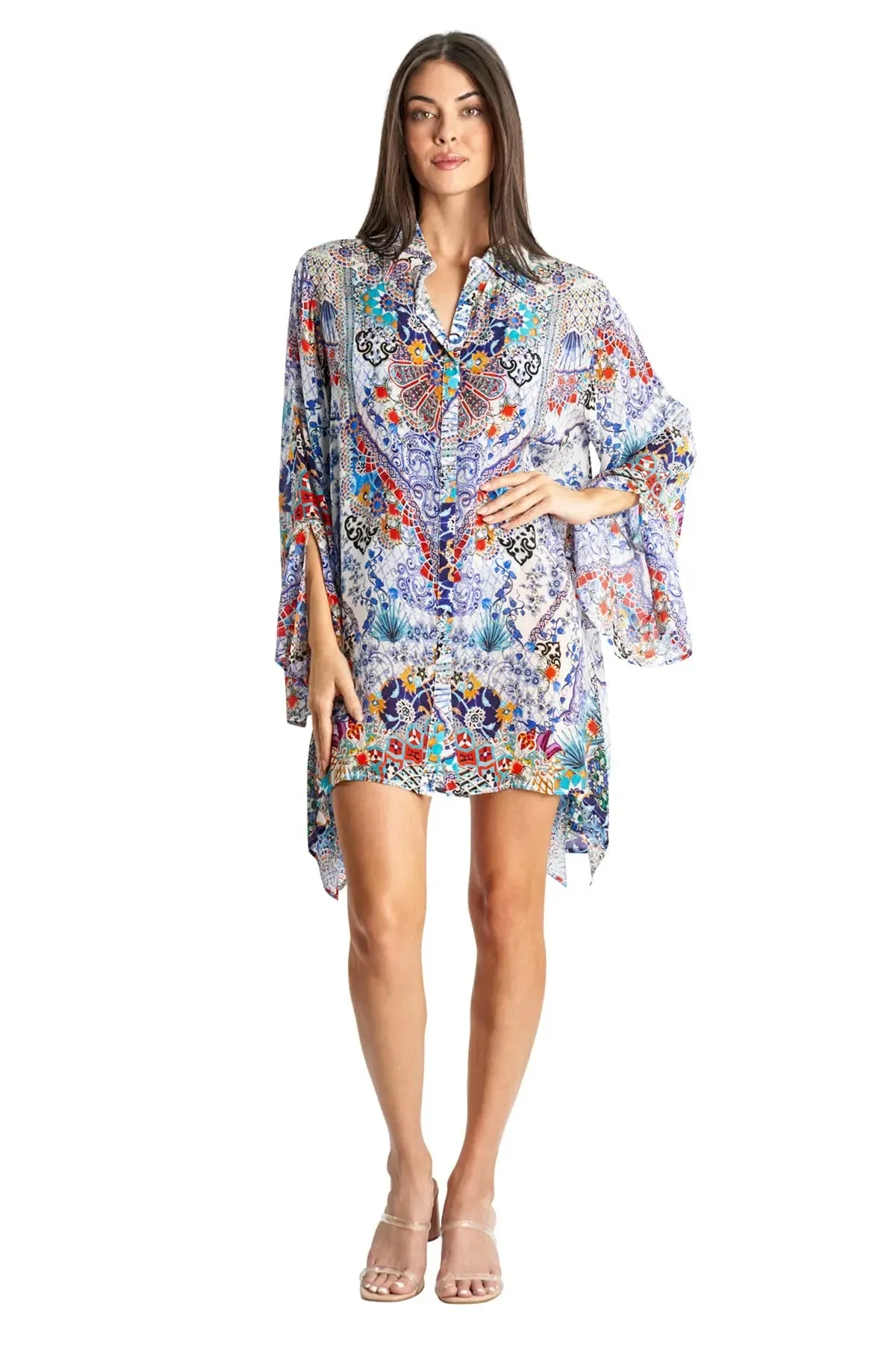 Beach Resort Easy Shirtdress Cover-Up