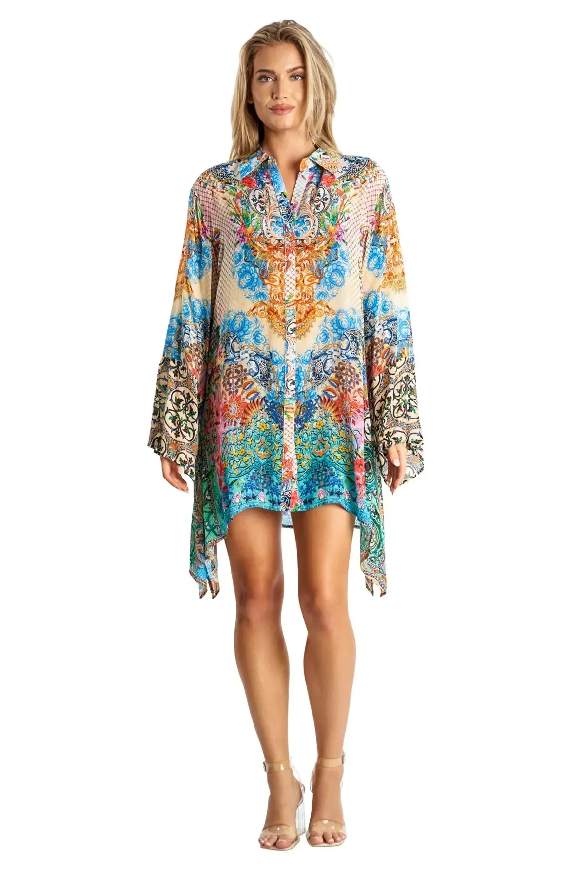 Beach Resort Easy Shirtdress Cover-Up