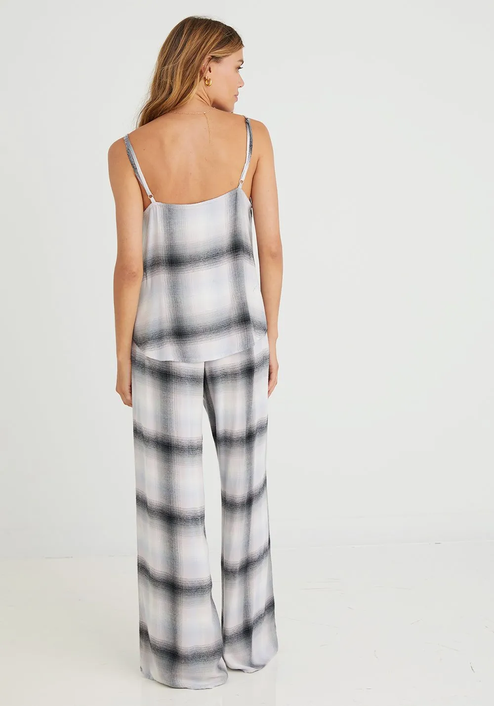 Bella Dahl - Wide Leg Pant in Lilac Ombre Plaid