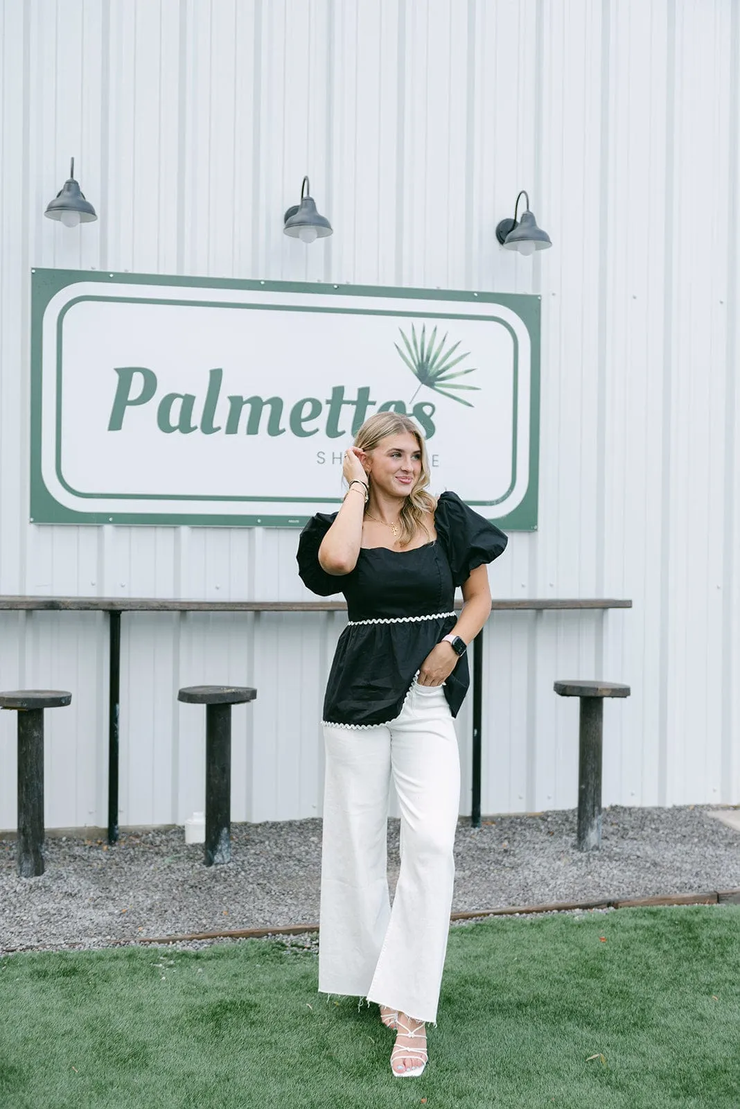 Black & White Poplin Blouse