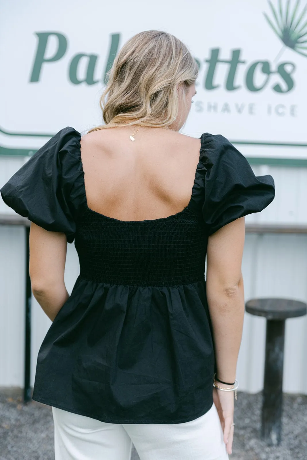 Black & White Poplin Blouse