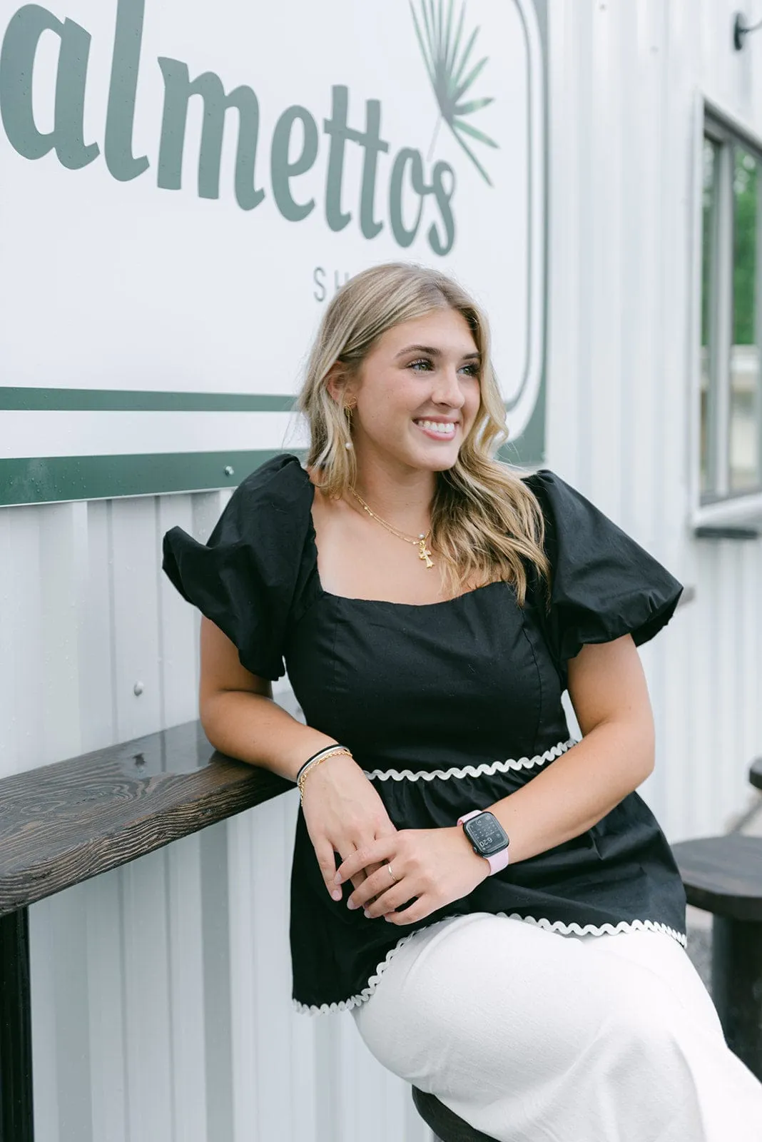 Black & White Poplin Blouse