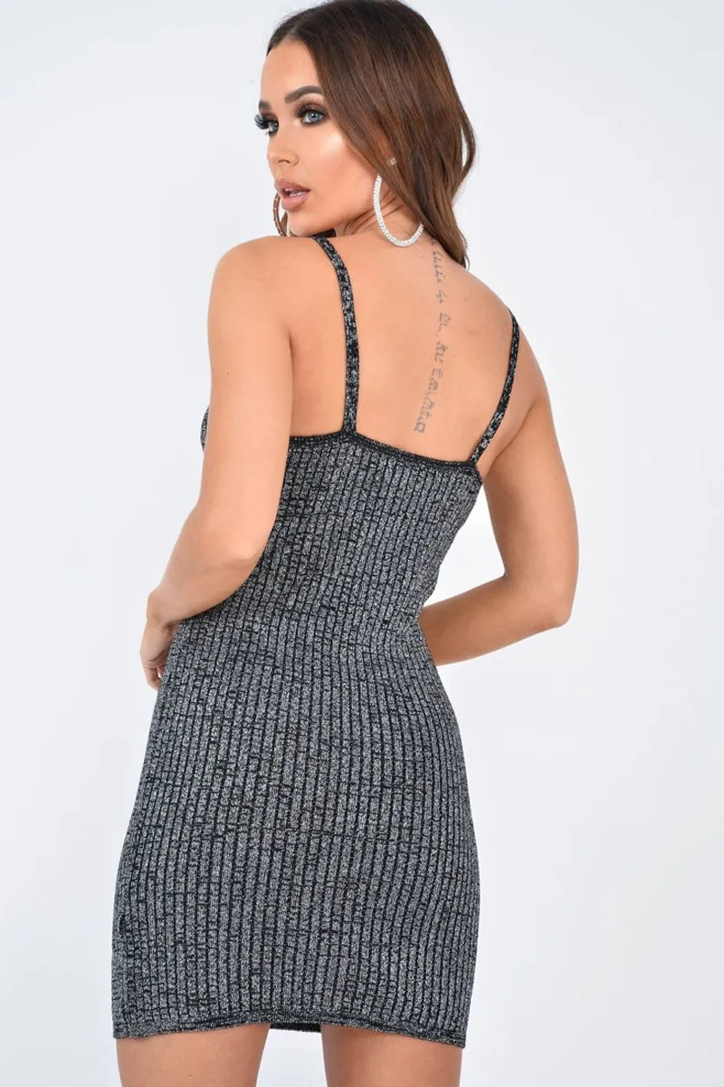 Black Cami Knitted Bodycon Dress - Jannelle