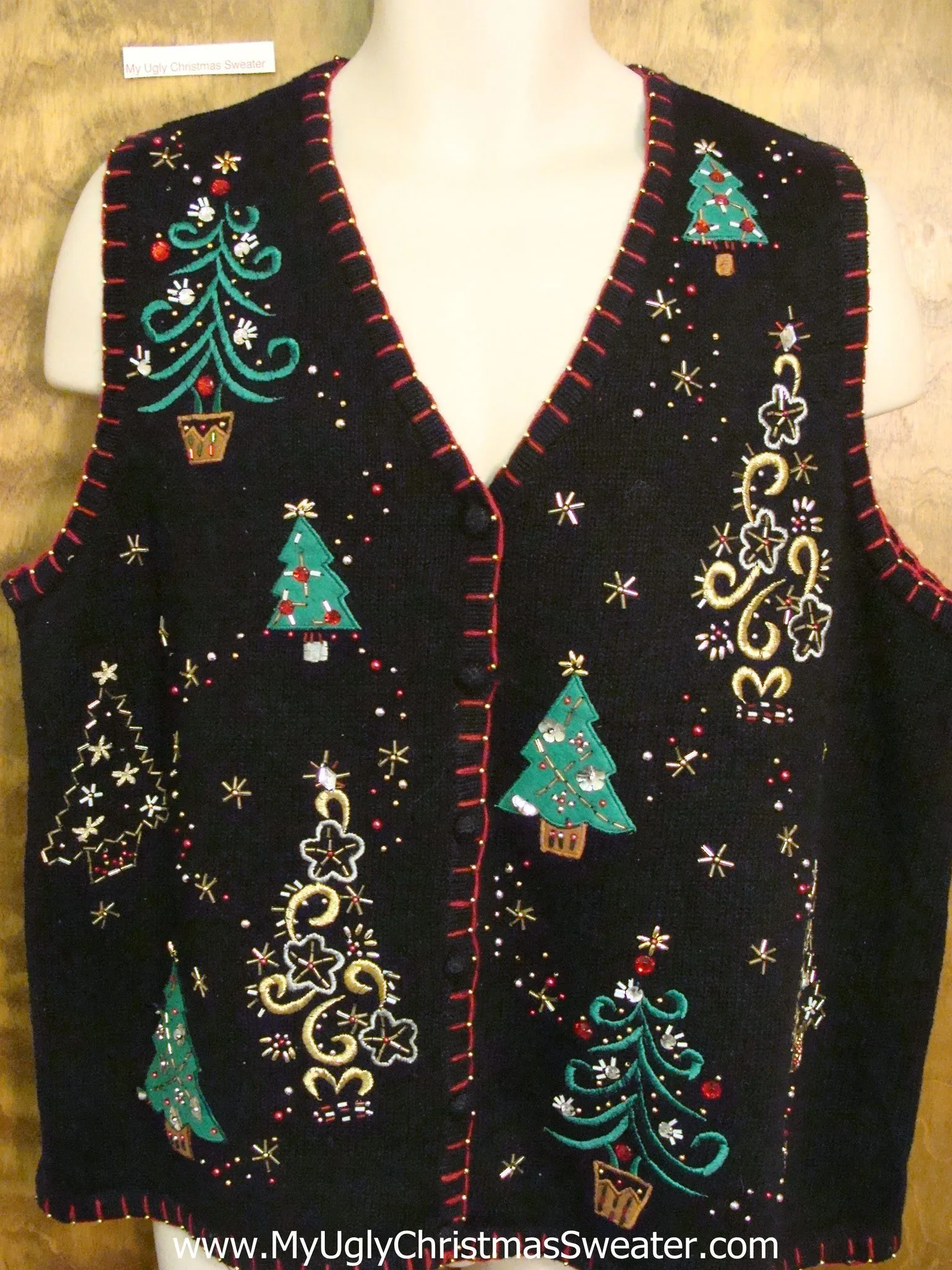 Bling Trees Corny Christmas Sweater Vest