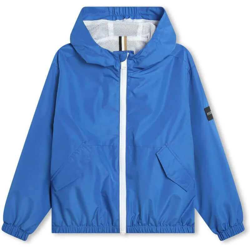 Boys Bright Blue Windbreaker Jacket