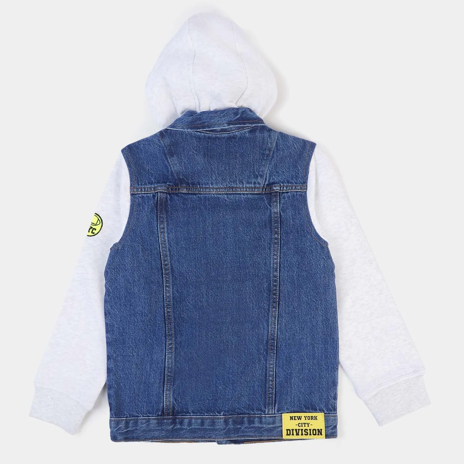 Boys Denim Hooded Jacket NYC-Mid Blue