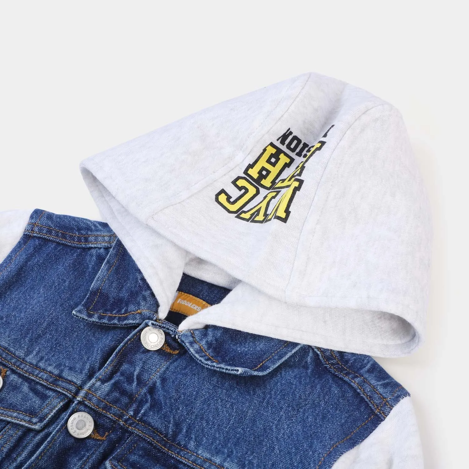 Boys Denim Hooded Jacket NYC-Mid Blue