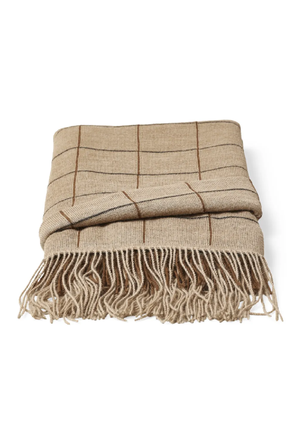 Brown Fringed Wool Blanket | Form & Refine Aymara