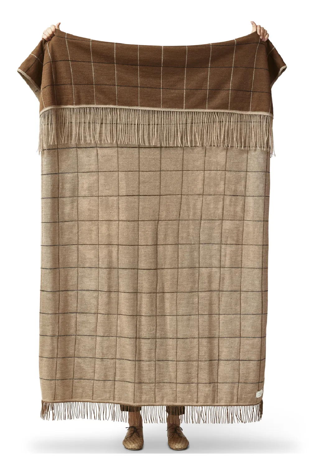 Brown Fringed Wool Blanket | Form & Refine Aymara