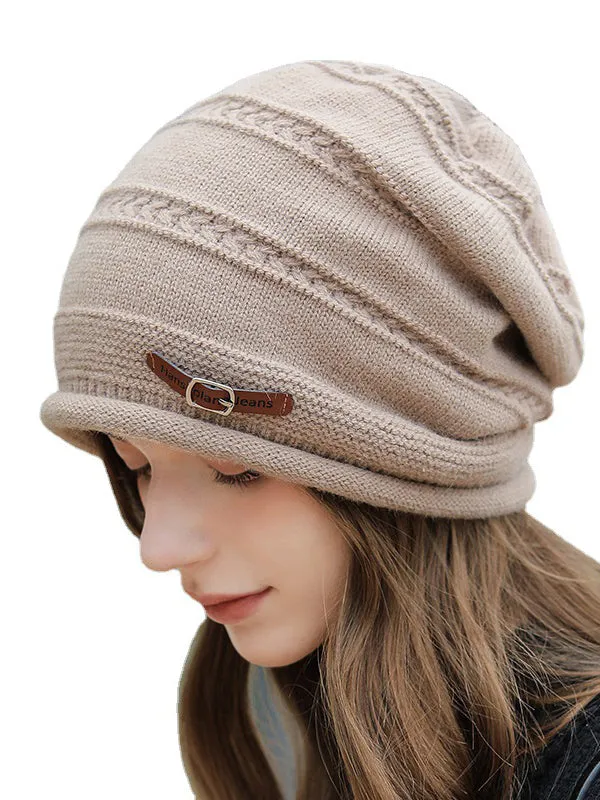 Buckle Keep Warm Knitted Hats