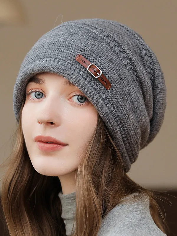 Buckle Keep Warm Knitted Hats