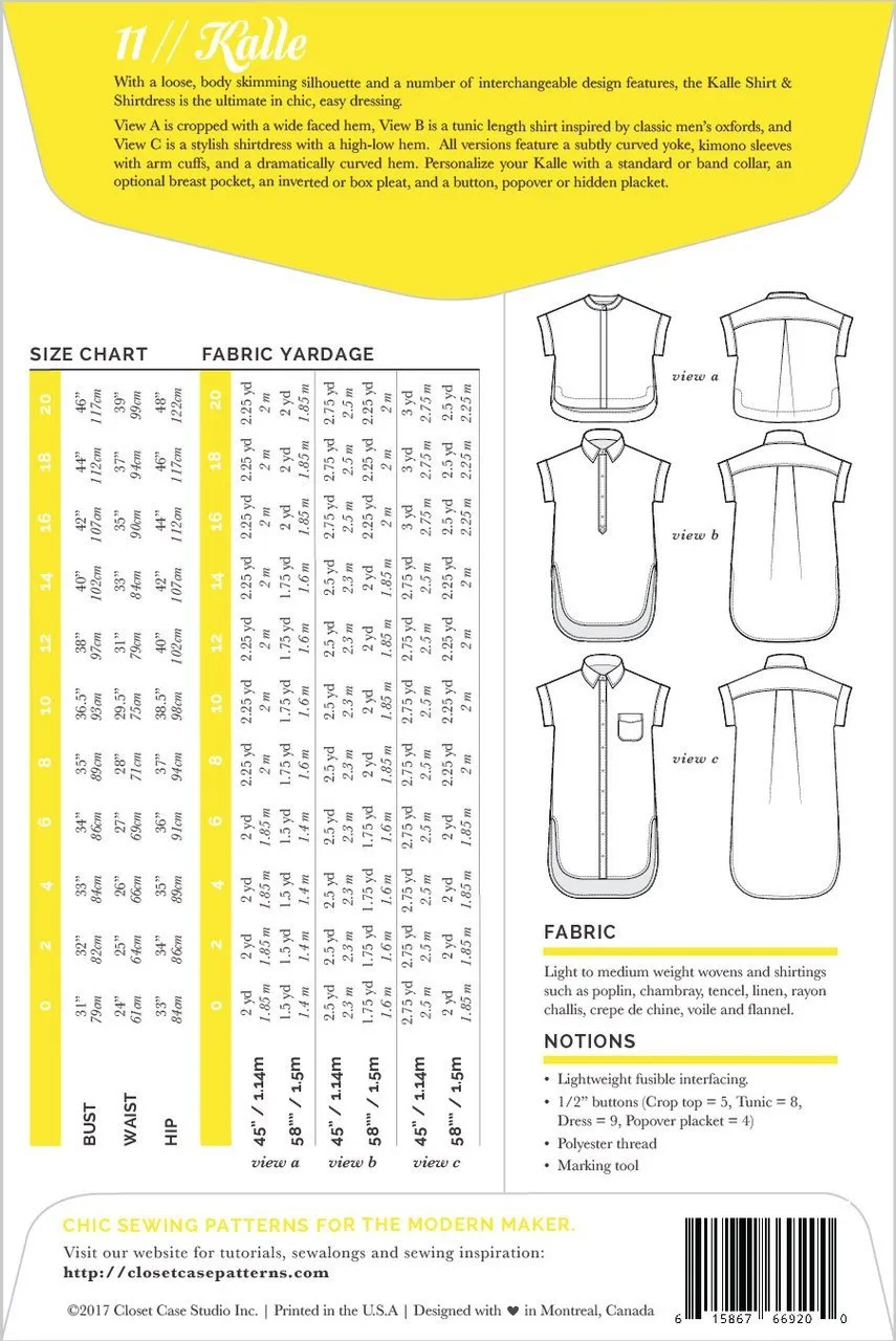 Closet Core Patterns | Kalle Shirt   Shirtdress