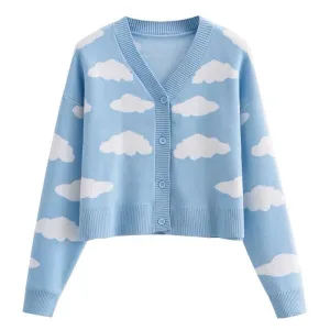 Clouds Knit Cropped Cardigan