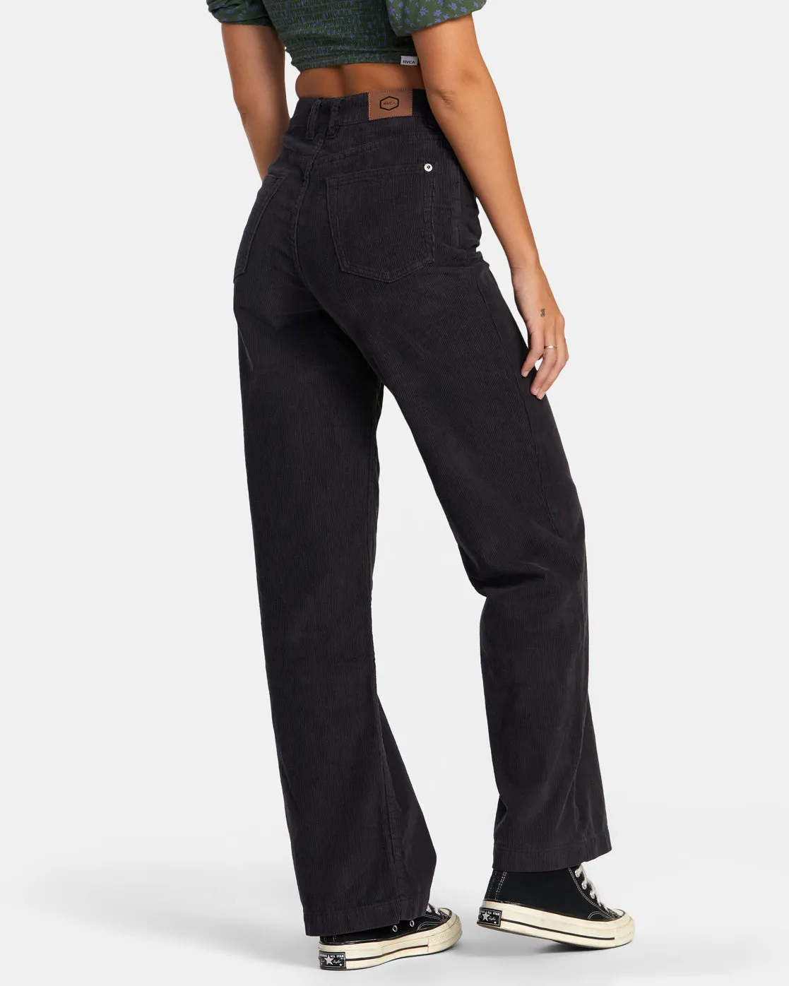 Coco Corduroy Wide Leg Pants - RVCA Black