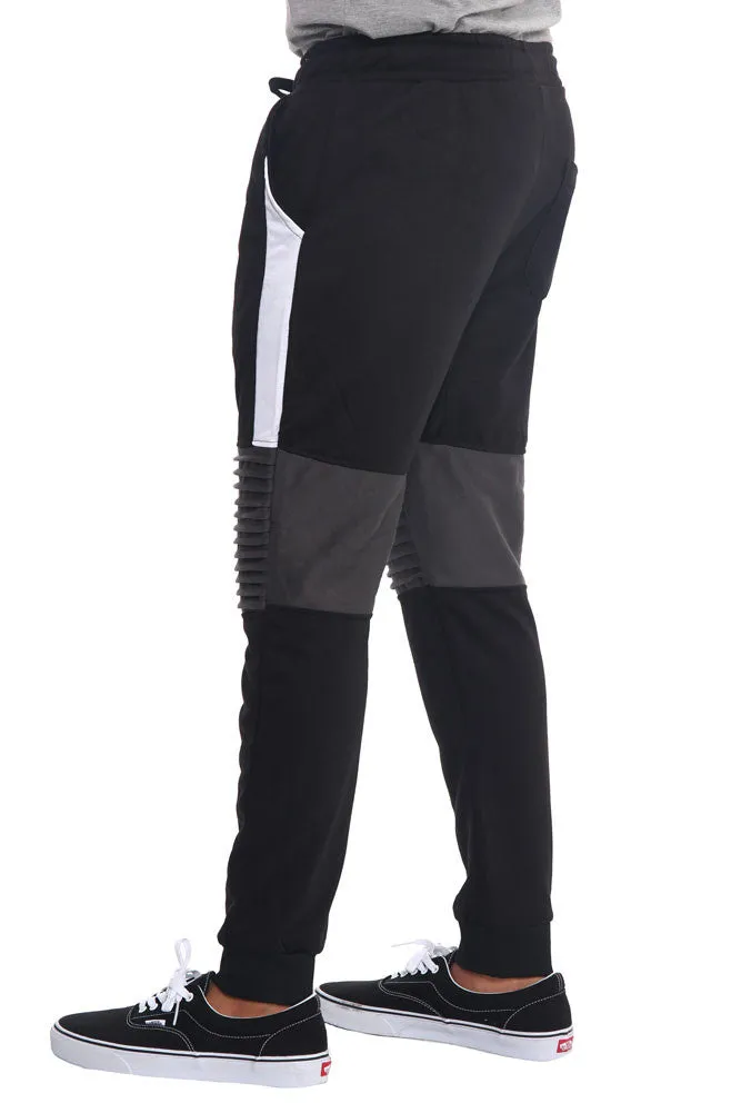 Color Block Biker French Terry Jogger Pants