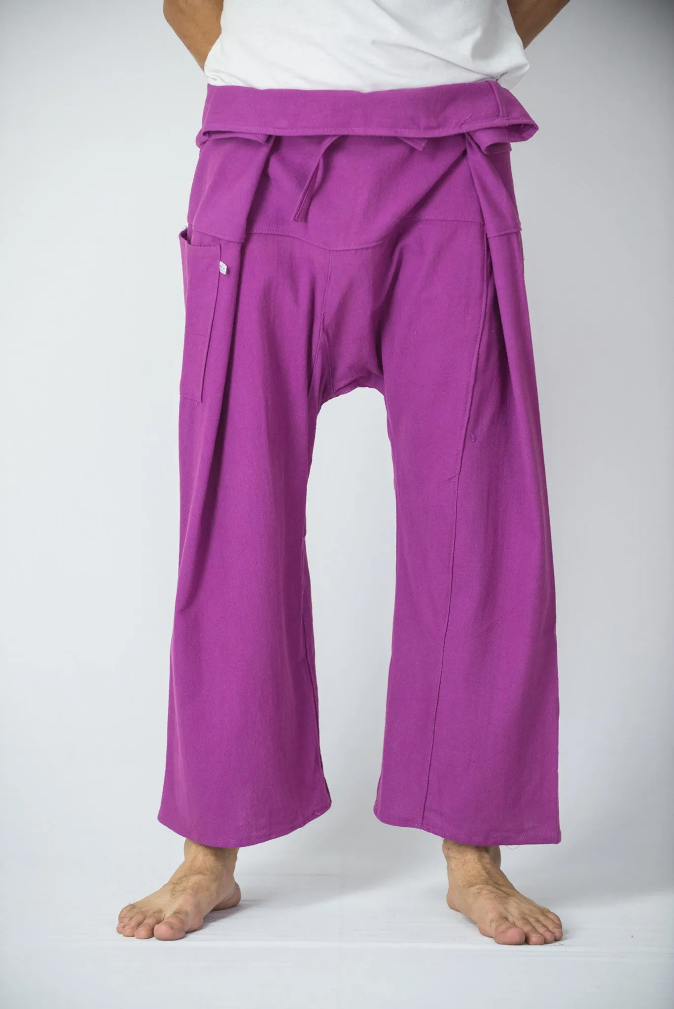 Cotton Thai Fisherman Yoga Massage Pants Solid Purple