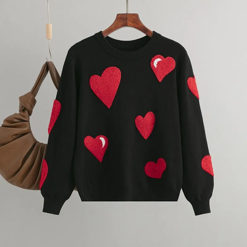 Cozy Hearts: Winter Knit Sweater