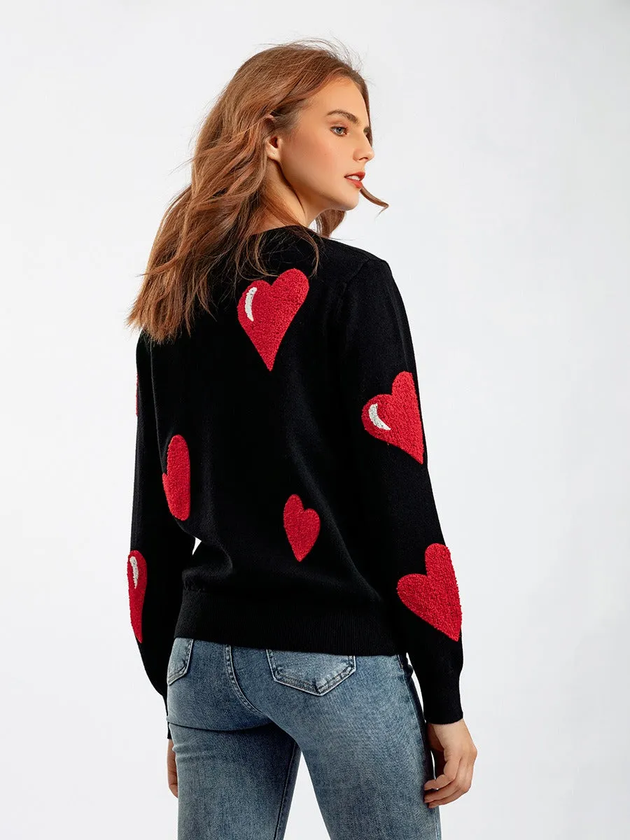 Cozy Hearts: Winter Knit Sweater