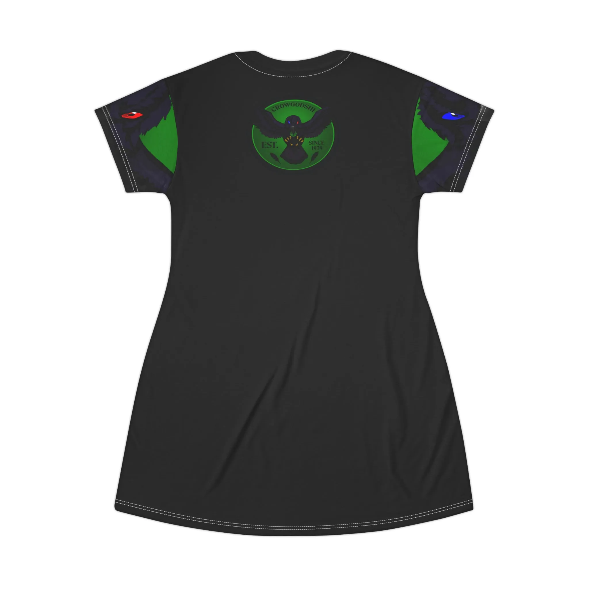 Crowgodshi First Generation T-Shirt Dress, GREEN LOGO