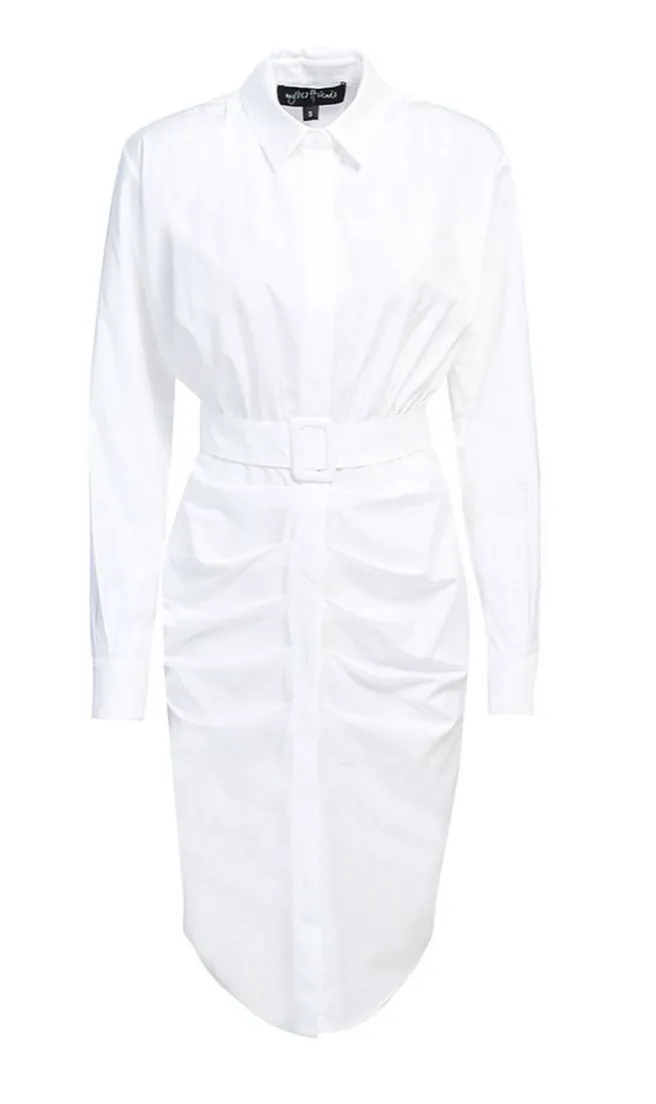 DRAPPED DETAIL COTTON SHIRTDRESS By MyBestFriends