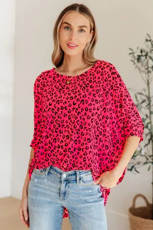 Essential Blouse in Hot Pink Leopard