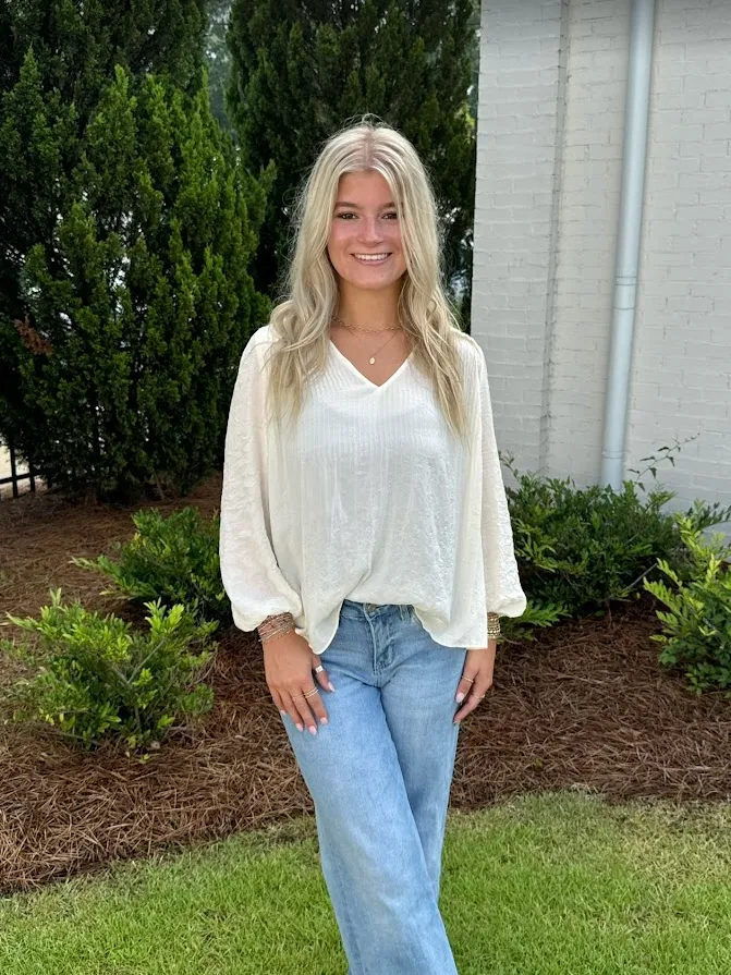 Fall Dreams Ivory Blouse