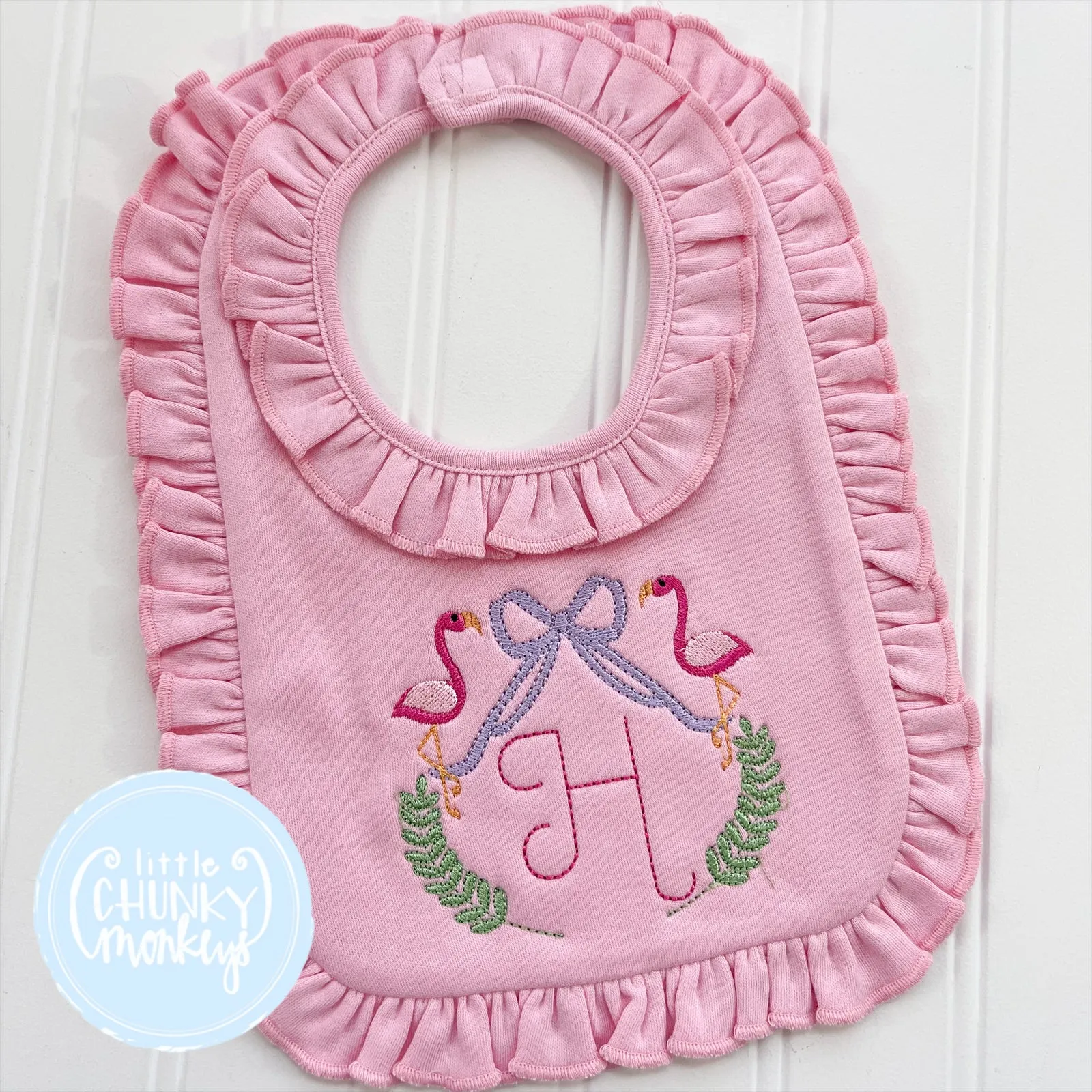 Flamingo Crest Bib or Burp Cloth