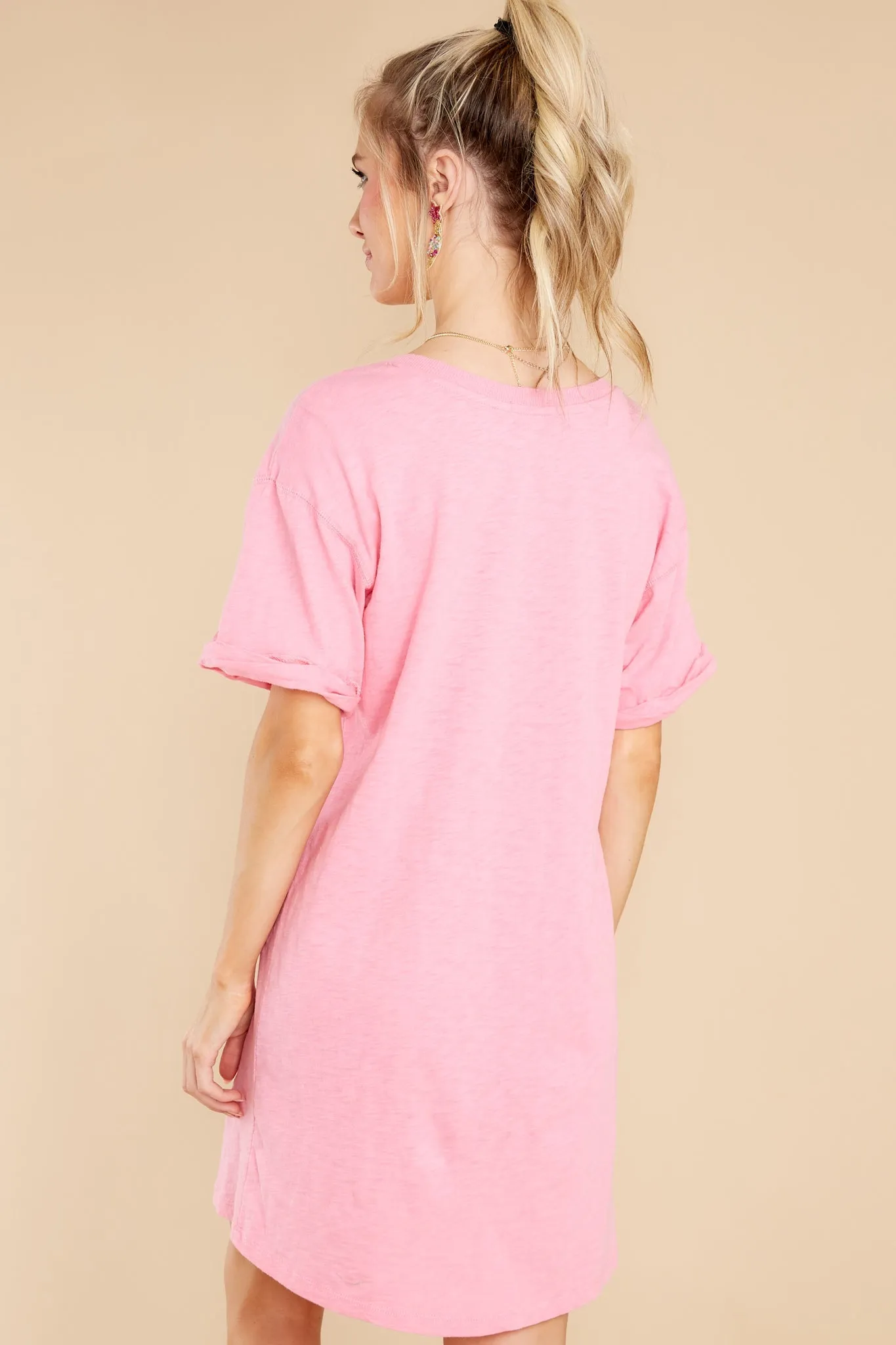 Flamingo V-Neck T-Shirt Dress