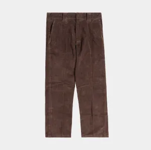 Flat Front Corduroy Mens Pants (Brown)