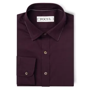 Focul - Burgundy Line Shirt With Collar Edge Detail