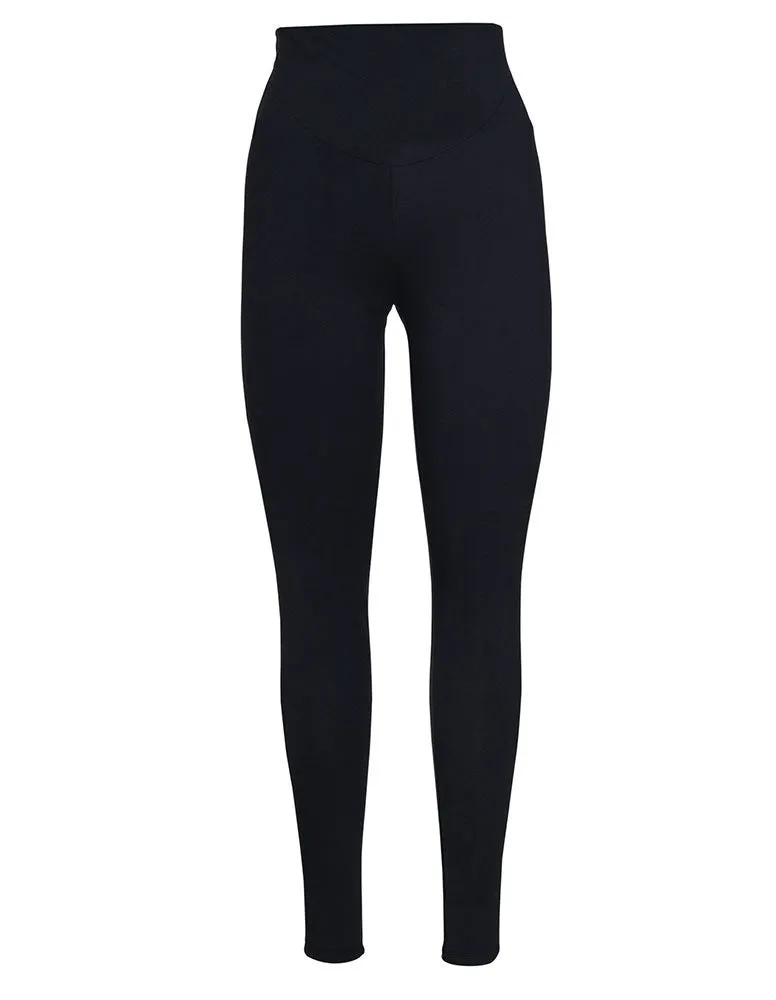 Frugi Adult Black Roll Top Yoga Pants