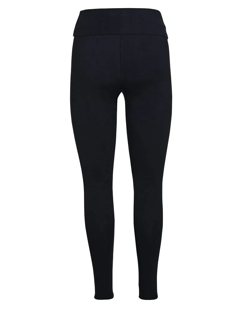 Frugi Adult Black Roll Top Yoga Pants