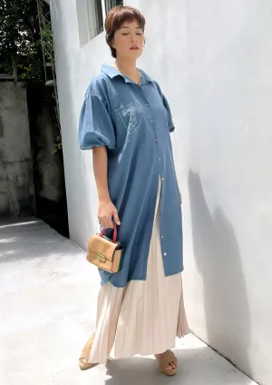 gina shirtdress - blue