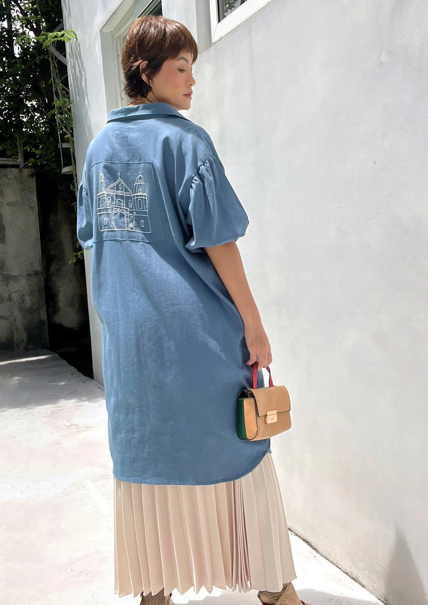 gina shirtdress - blue