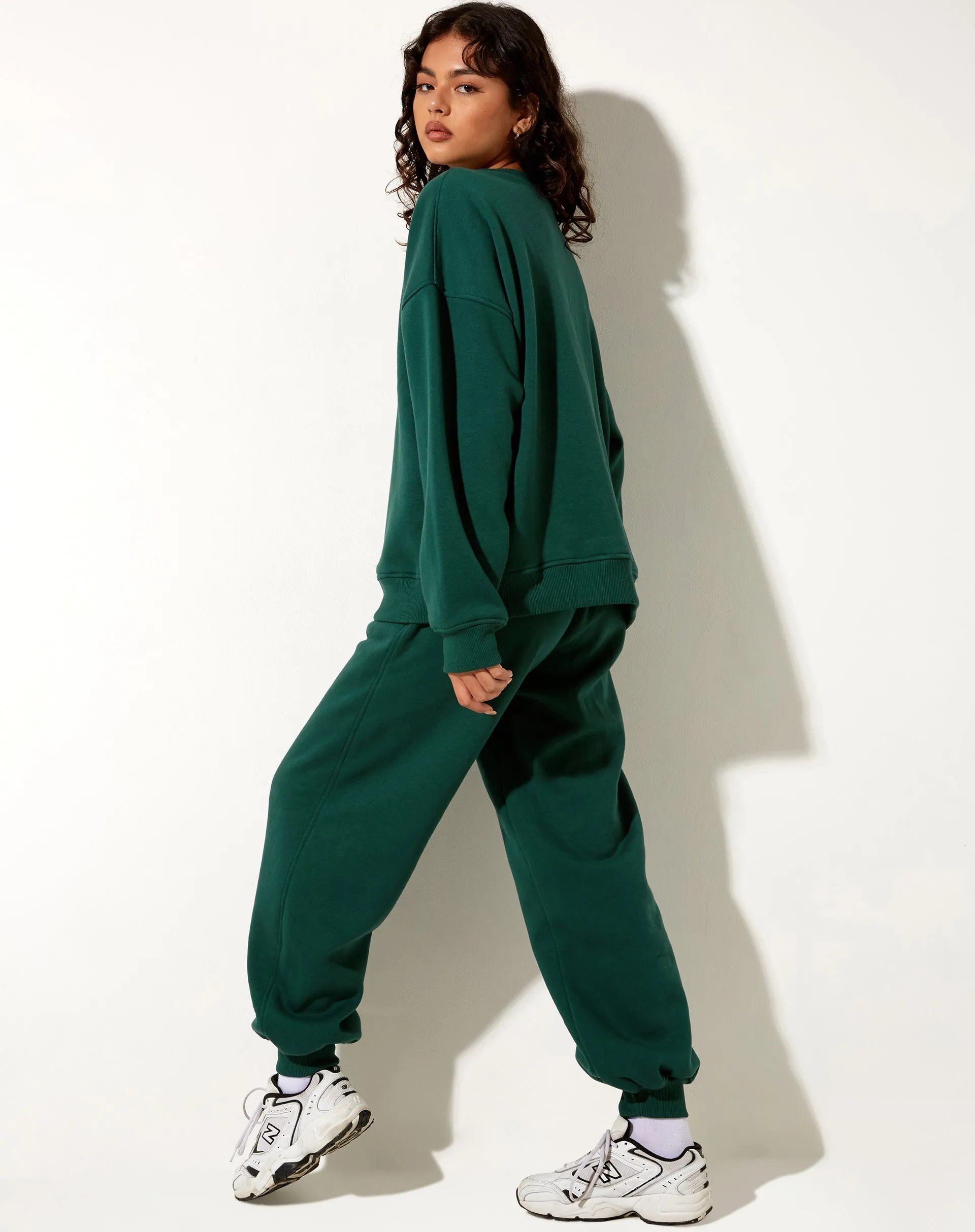 Glan Sweatshirt in Forest Green in Winning Team Mix Embro