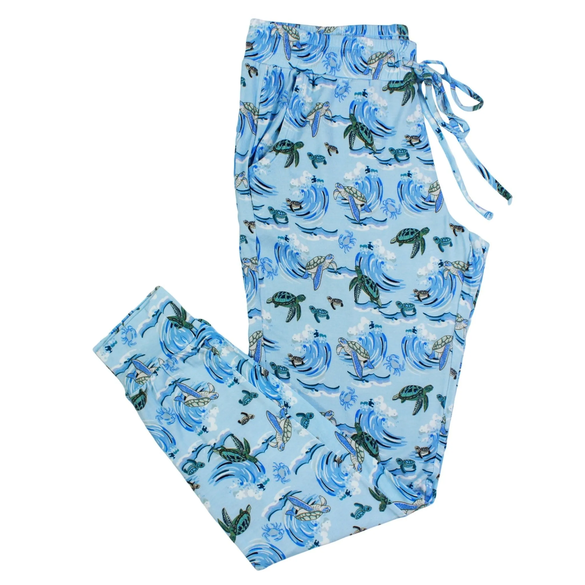 Go With The Flow Sea Turtles Women's Jogger Style Pj Pants