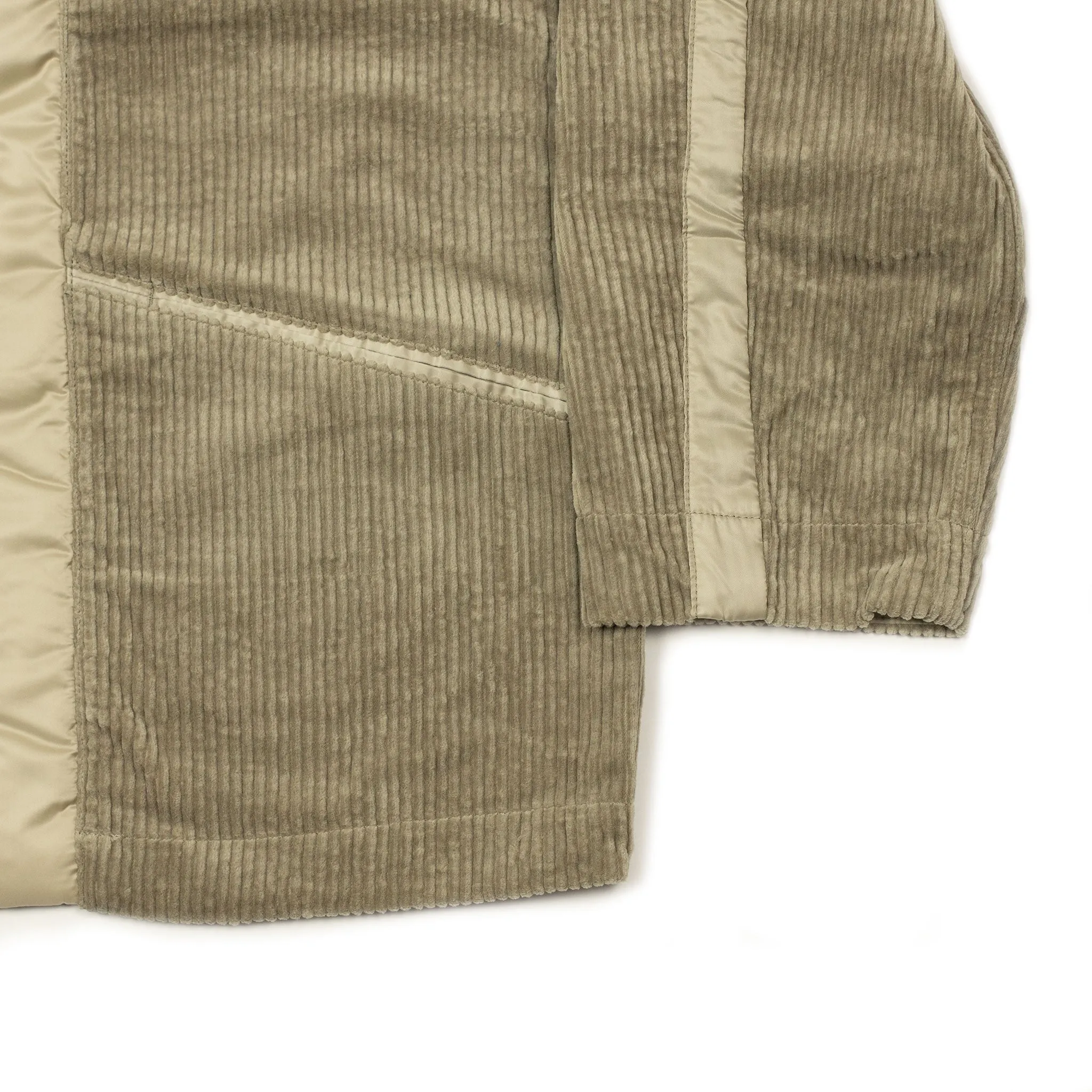 Haori zip jacket in beige cotton corduroy