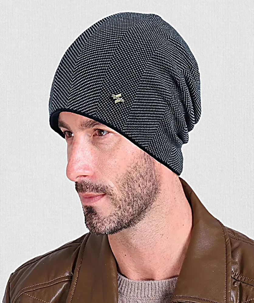 Hat Beanie Unisex Warm Reversible Knit Toque Hat For Men Women