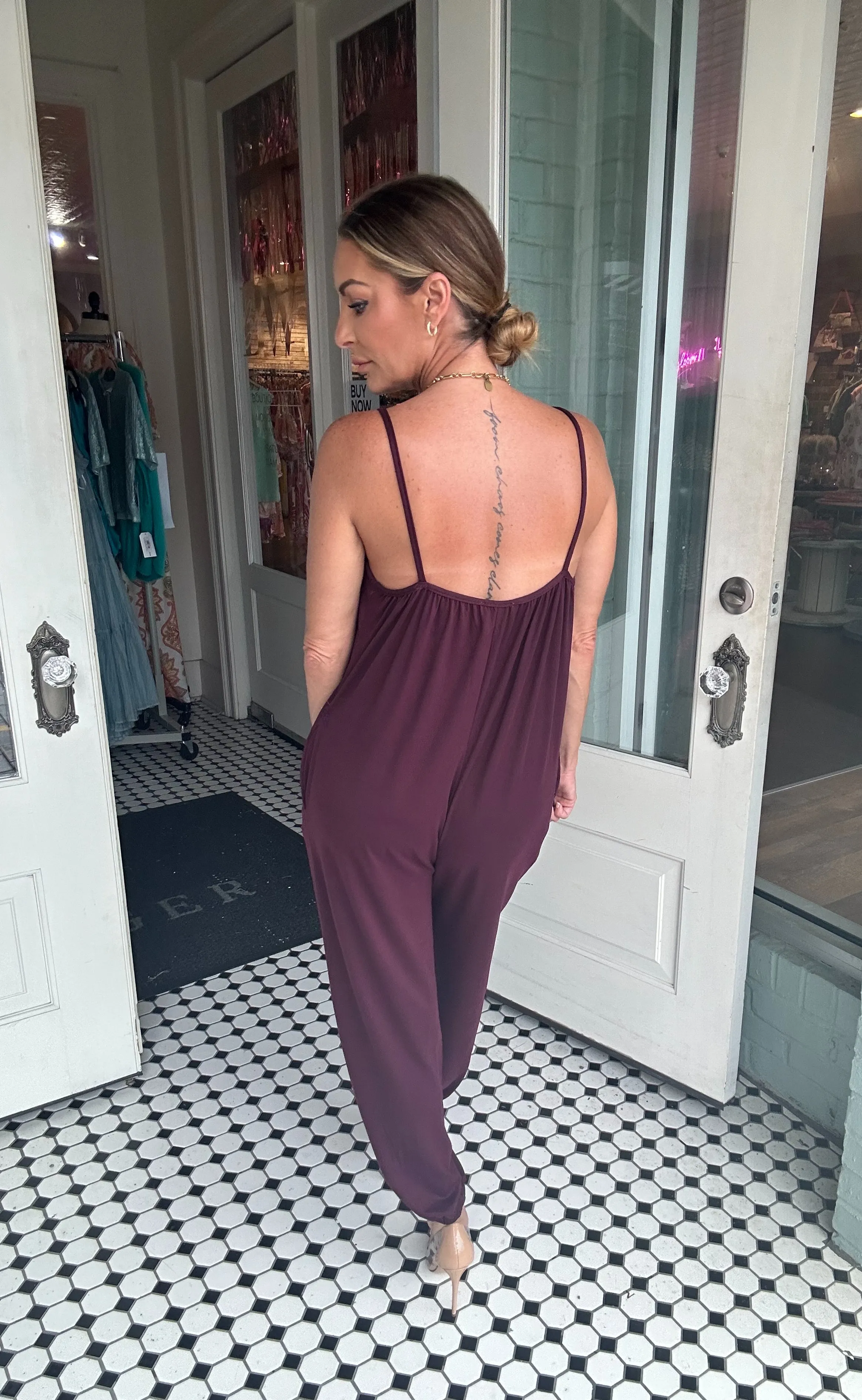 Hope Spaghetti Strap Jogger Jumpsuit