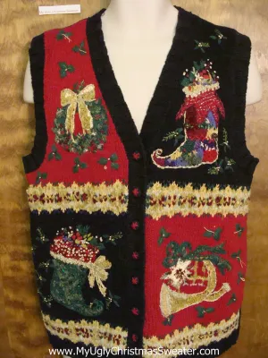 Horrible Ornate Corny Christmas Sweater Vest