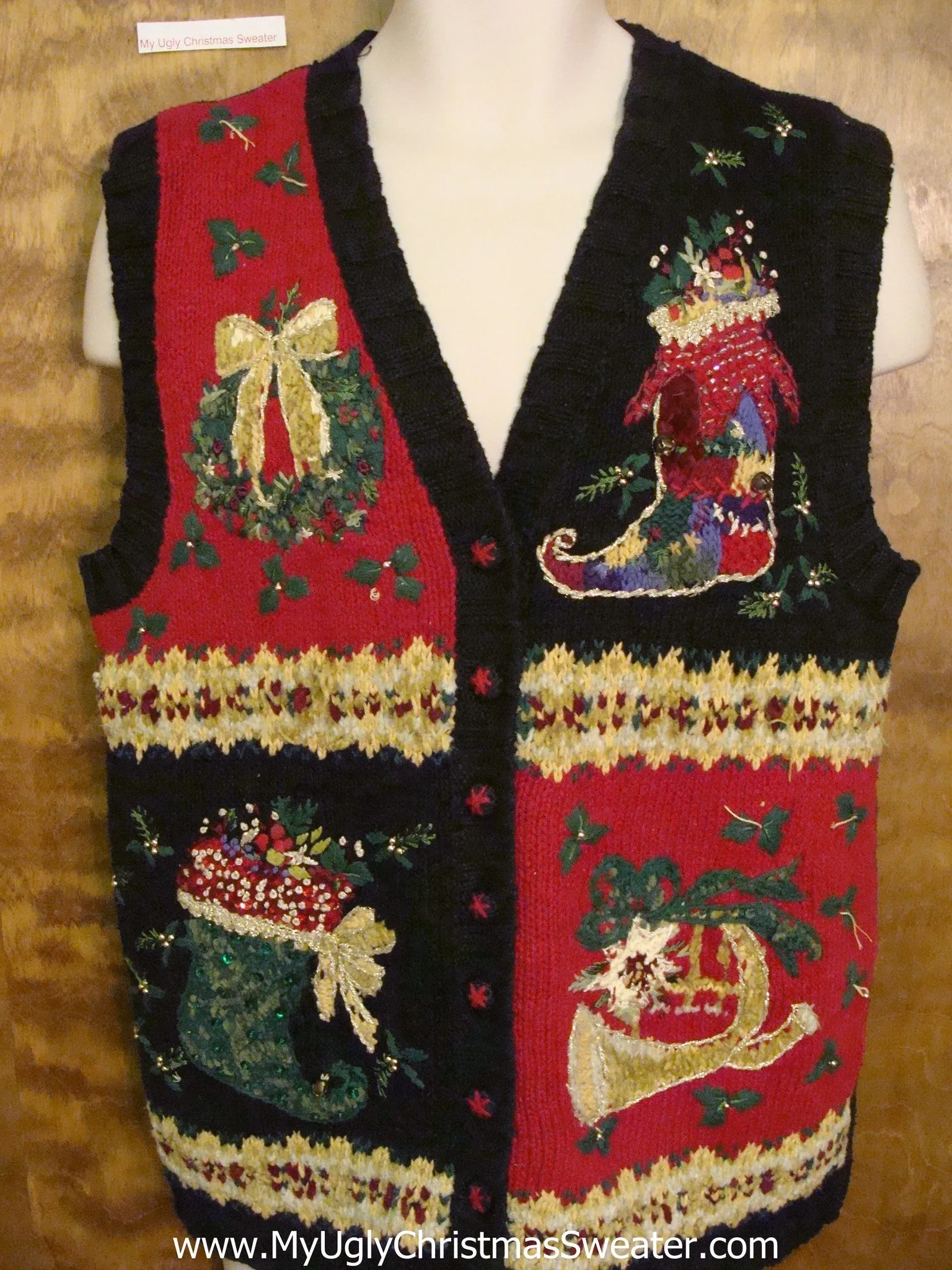 Horrible Ornate Corny Christmas Sweater Vest