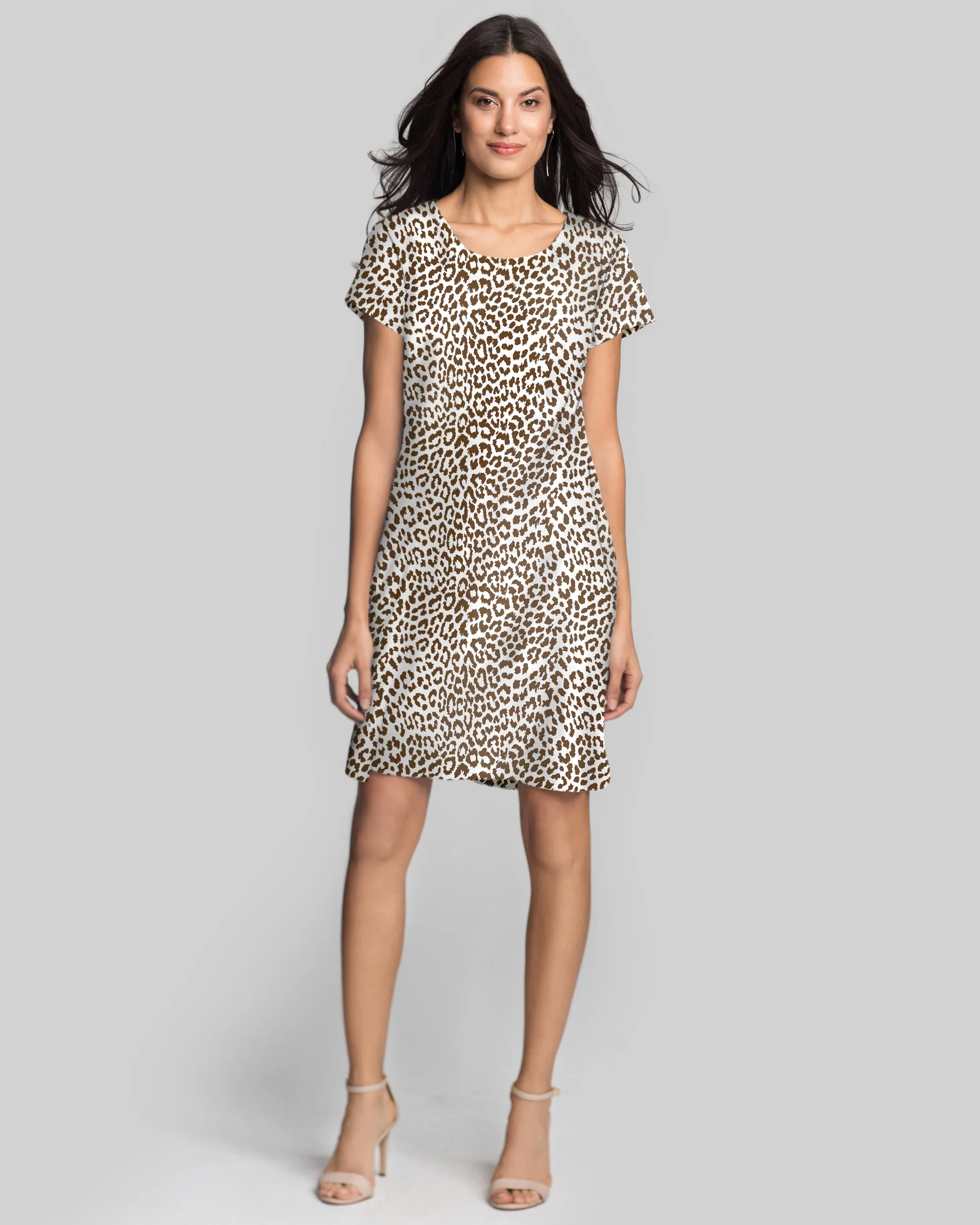 Ibiza T-Shirt Dress in Snow Leopard