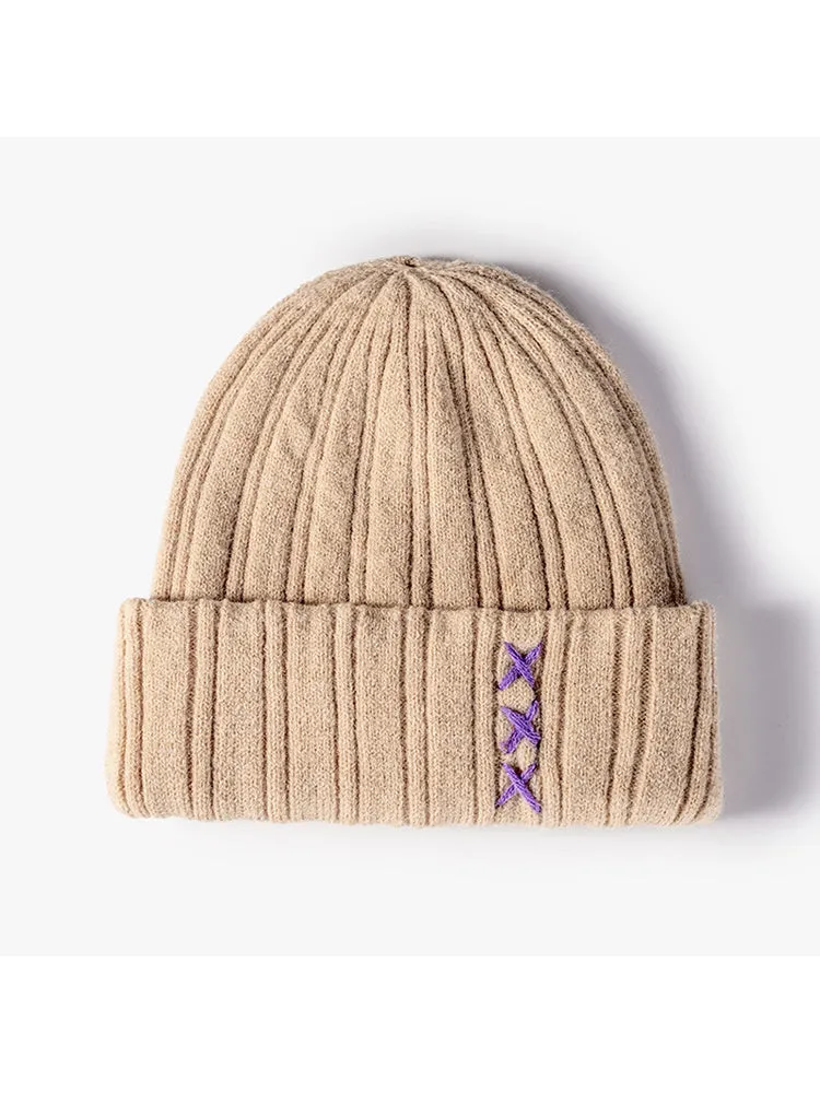 Jacquard Stitches Warm Knitted Beanie