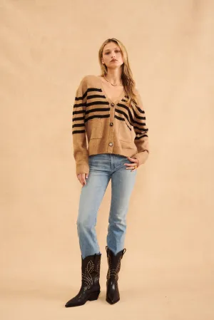 John & Jenn Stanley Cardigan Acorn Stripe