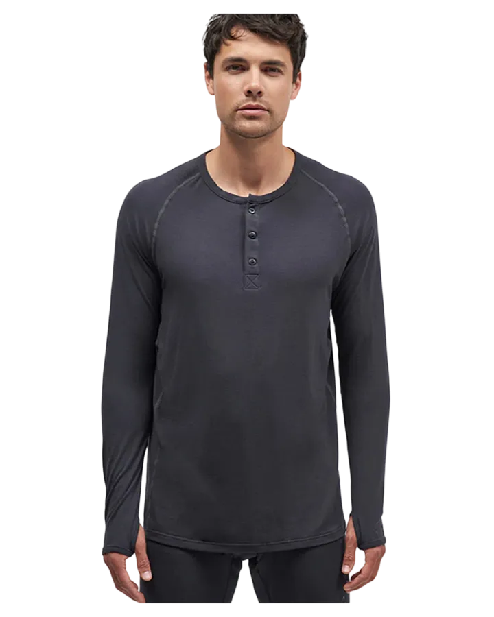 Le Bent Mens 200 Tech Henley - Dark Cloud