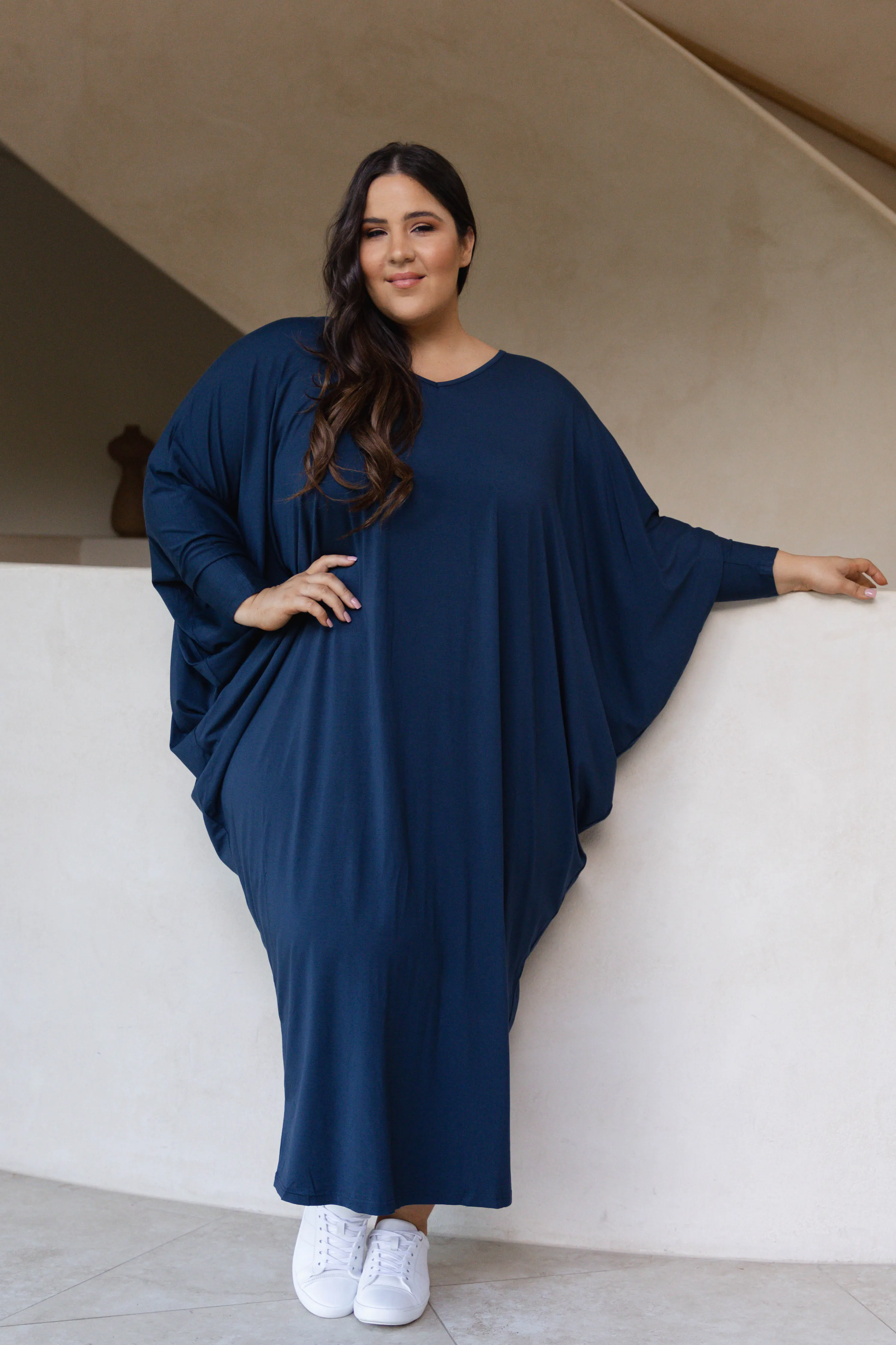 Long Sleeve Maxi Miracle Dress | Navy